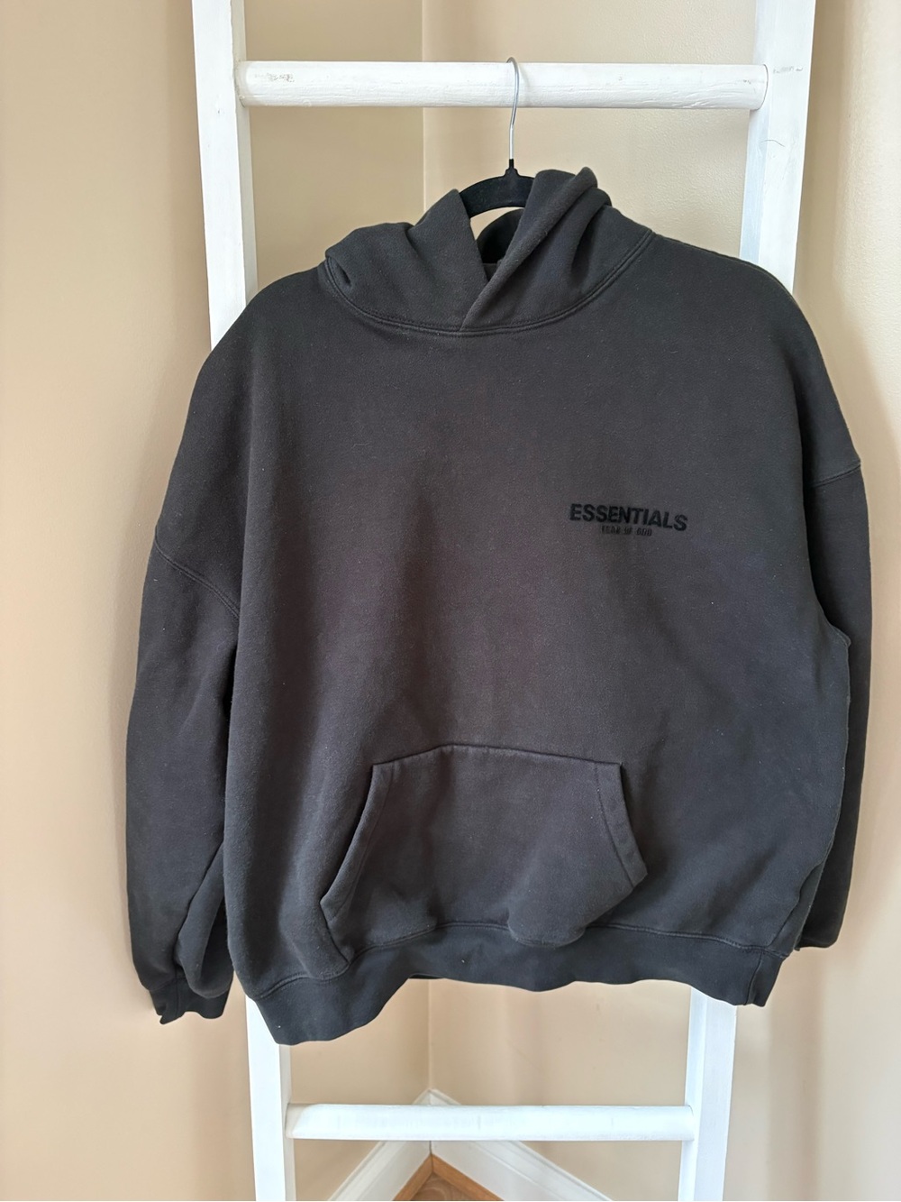 ESSENTIALS Men's Black Hoodie Sweatshirt